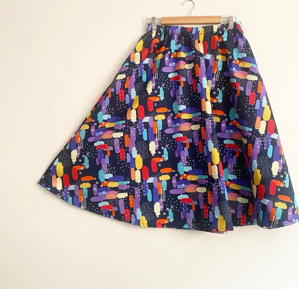 Mid length Skirt - Rainbow Clouds (S)