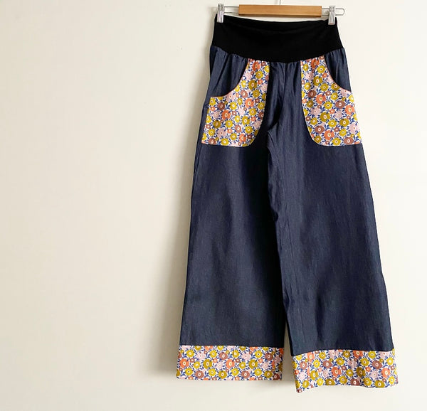 Custom Denim Pants with Pockets and Cuffs