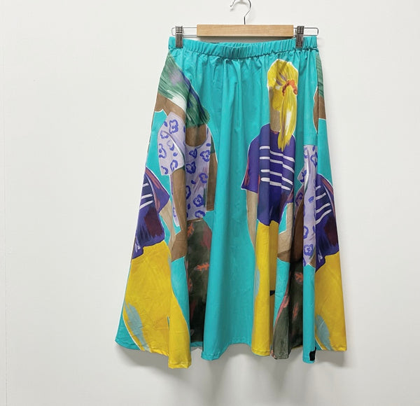 Mid length Skirt - Looking Ahead in Aqua (S)